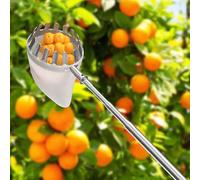 Cueille Fruit Telescopique Outil Cueillette Jardin Amovible Ramasse De INOX Évolutif 2M/4M/6M/7M avec Metal Clamp, Récolteuse De Fruits pour Cerise Pomme Arbre Poires Pêches (Color : A, Size : 7m(23