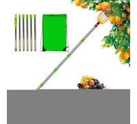 Cueille-fruits télescopique - Barre en acier inoxydable avec longue poignée - Outil de cueillette démontable et inoxydable pour prunes, poires, citrons, abricots - Léger et portable