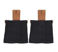 Cueillette Toile 21.5cm Lot de 2 Pochette Ceinture Cueillette | Toile pour robuste, de serrage anti-perte, 21.5x20cm, idéal champignons et baies, lot économique de 2(black)
