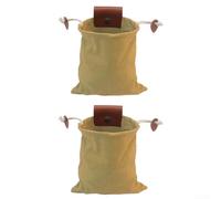 Cueillette Toile 21.5cm Lot de 2 Pochette Ceinture Cueillette | Toile pour robuste, de serrage anti-perte, 21.5x20cm, idéal champignons et baies, lot économique de 2(yellow)