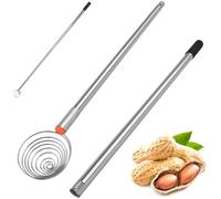 Cueilleur de noix de pécan supérieur, collecteur noix, collecteur supérieur en acier inoxydable avec longue poignée, outil cueillette cacahuètes pratique et multifonctionnel détachable, outi