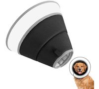 CUEMOON Collier conique alternatif pour chien, cône doux pour chien après la chirurgie, collier anti-morsure ou léché, noir, L