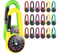 CUEMOON Lot de 20 boussoles porte-clés, boussole de poche, boussole de navigation, pour activités de plein air, voyage, randonnée,