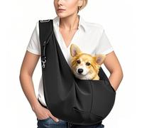 CUEMOON Sac de Voyage pour Chiens, Transport de Promenade et en Plein Air pour Chien/Chat jusqu'à 7,5 KG, Noir