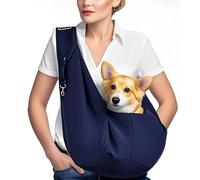 CUEMOON Sac de voyage pour chiens, transporteur de marche, marche et en plein air, pour chien/chat jusqu'à 7,5 kg, bleu foncé