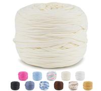 CUEMOON Sangle pour sacs à crochet, 285 g/100 m fils pour sacs à crochet, cordon pour sacs, paniers, tapis, bricolage, décoration, artisanat (blanc sale)