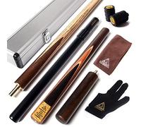 CUESOUL 57 Handcraft 3/4 Jointed Snooker Cue with Mini Butt End Extension Packed in Aluminium Cue Case (D305)