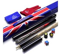 CUESOUL Queue de Snooker articulée 3/4 de 57 "en ébène avec Motif de Drapeau Union Jack