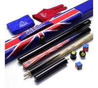 CUESOUL Queue de Snooker articulée 3/4 de 57 "en ébène avec Motif de Drapeau Union Jack
