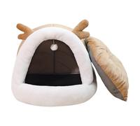 Cueva Cama Gatos Refugio Suave Cubierta Mascotas Base Antideslizante Invierno Muebles Gatitos Cachorros Interiores Exteriores Balcón Dormitorio Sala Descanso Relajante Hogar Cómodo