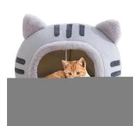 Cueva del Chat - Cave amovible en polaire douce avec jouet suspendu en peluche | Niche en peluche confortable et portable pour dormir en intérieur en automne et en hiver