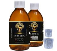 CueVitae DMSO 2 x 125 ml | Diméthylsulfoxyde Pureté maximale : 99,9 | Qualité européenne | Emballage : verre de laboratoire écologique | Avec sceau de sécurité, compte-gouttes et verre doseur offert.