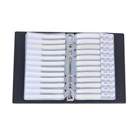Cufaee 0201 170 Kit d'assortiment de résistances de valeur, dossier d'assortiment de condensateurs, livre d'échantillons en plastique pour composants électroniques (noir)