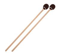 Cufaee 1 paire maillets Marimba, bâtonnets de balle de laine portables en érable en laine, accessoires de jeu de percussion pour l'entraînement des débutants (Poteau en bois brun)
