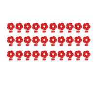 Cufaee 30 Sets Hummingbird Feeder Flowers, Unique Multicolor Replaceable Feeding Port Flowers, Fit for Outdoors Hanging Feeders (Red)