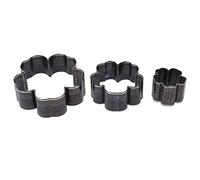 Cufaee 3PCS Flower Shaped Cutter Set, 1.2in 2in 2.8in Alloy Steel Hollow Punching Tool, Leather Cutting Die for DIY Leather Craft