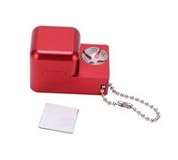 Cufaee 4 in 1 Billiard Cue Tip Repair Tool, R6 Multifunctional Professional Pool Cue Tip Shaper Metal Chalk Holder, Billiard Cue Tip Tool (Red)