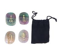 Cufaee 4 pièces pierres d'équilibrage Reiki avec sac de rangement, pierres polies vives de la taille d'une paume, adaptées à la purification de la guérison par la méditation