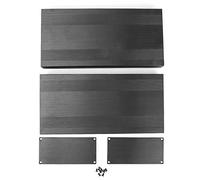 Cufaee Boîtier en alliage d'aluminium, boîtier de refroidissement de Type fendu en oxyde noir brossé, boîtier électronique pour amplificateur GPS (300mm long)