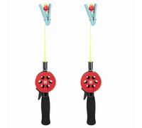 Cufaee Canne à pêche pour Enfants 2 pièces, Canne à pêche au Crabe Portable avec Pince à crevettes, Accessoires pour garçons Filles et Jeunes