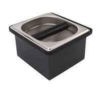 Cufaee Coffee Knock Box, Rubber Coffee Box with Removable Stainless Steel Ground Container, Style Knock Box for Home, Cafe Bar (Small)