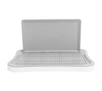Cufaee Dog Training Toilet, Removable Portable Puppy Mesh Training Potty with Wall Column, Puppy Pee Pad for Large Small Medium Pets (Blanc)