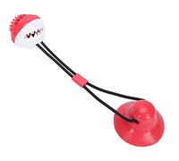 Cufaee Jouets pour Chiens interactifs, Ballon de Jouets à Mastication de Chiens avec Aspiration, molaire de Dents de Nettoyage des Dents de Distribution pour enrichissement pour ch (Blanc et Rouge)