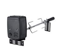Cufaee Kit de rôtissage Universel, Accessoire de grillade Barbecue, Fourche à Viande à Canne à Broche en Acier Inoxydable avec Moteur électrique, pour la Plupart des grilles à gaz