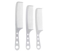Cufaee Lot de 3 peignes de coiffure avec grand, moyen et petit peigne de salon de coiffure professionnel en acier, peigne de coupe portable pour tous les types de cheveux