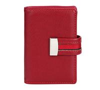 Cufaee Portefeuille de Support de Carte, Casse de Cartes pour Femmes en Cuir PU, Mini boîte de Carte bancaire à la Mode pour Femmes Hommes (Rouge)