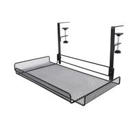 Cufaee Sous l'organisateur de bureau, acier au carbone, PP Under Desk Cable Management Tray, pas de lames de câble en maille de perçage pour le flux de routeur de fil, Noir, Décontracté
