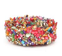 Cufaee Stone Trim Ribbon, Color Stones Tape, Crafts DIY Trim for Dress Accessories Decoration, Wedding Dress (2cm wide colored gravel strips)