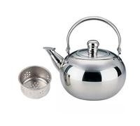Cufaee Taule de thé 14 cm, théière argentée en acier inoxydable épaissies avec infuseur filtrant, bouilloire de thé pour la maison, utilisation au restaurant