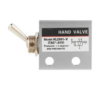 Cufaee Vanne de commutation à bouton, interrupteur à bascule 3 positions HL2301, 2 ports, vanne mécanique pneumatique