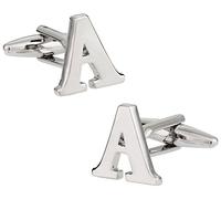 Cuff-Daddy Boutons de manchette lettre A monogramme pour homme avec boîte cadeau de présentation de voyage pour mariage, marié, fête