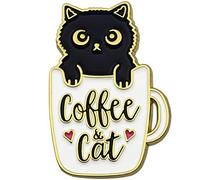 CUFTS Épinglette en émail en forme de chat noir pour sacs à dos, chapeaux, sacs, cadeau d'anniversaire de Noël, Métal Métal Émail, Non connu