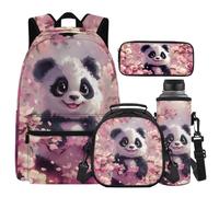 Cugasmaru Ensemble sac à dos 4 pièces pour filles et garçons avec boîte à déjeuner et manches pour bouteille d'eau, sac d'école léger pour étudiants, sacs à livres avec trousse à crayons