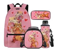 Cugasmaru Ensemble sac à dos et boîte à déjeuner pour filles avec boîte à déjeuner résistant à l'eau, Lézard, Sac à dos enfant