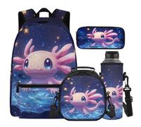 Cugasmaru Ensemble sac à dos et boîte à déjeuner pour filles avec boîte à déjeuner résistant à l'eau, renard, Sac à dos enfant