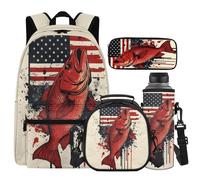 Cugasmaru Mochilas Para NiñOs Sac d'école pour filles et garçons Ensemble sac à dos et boîte à déjeuner 4 en 1 Cadeaux de rentrée scolaire, saumon, Sac à dos enfant