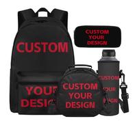 Cugasmaru Sac à dos personnalisé avec boîte à déjeuner pour enfants filles sacs à livres pour garçons fournitures de rentrée scolaire, Personnalisé, Sac à dos enfant