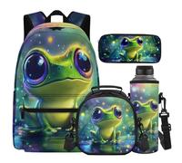 Cugasmaru Sac à dos pour filles de 8 à 10 ans - Joli sac d'école léger de 43,2 cm - Pour enfants et garçons, Jolie grenouille, Sac à dos enfant