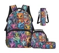 Cugasmaru Sacs à dos pour enfants - Sac à dos pour filles - Sac d'école et sac à déjeuner 4 en 1, dinosaure, Sac à dos enfant
