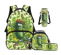 Cugasmaru Sacs à dos pour enfants - Sac à dos pour filles - Sac d'école et sac à déjeuner 4 en 1, Vert pâle, Sac à dos enfant