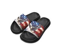 Cugasmaru Sandales antidérapantes avec motif drapeau américain pour garçons et filles, Aigle drapeau des États-Unis, 33 EU