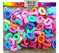 Cuhair 200pcs Mini Bébé Fille Couleur de Cheveux Élastique Cravate Élastique Cheveux Queue De Cheval Hodler Bande De Cheveux Accessoires (Fit for 6Month-3 Years) (Délié rayé)