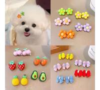 cuhair Lot de 10 accessoires à poils longs pour petit chien, motif dessin animé avec clip en métal pour fille, chiot, chien maltais, Yorkshire à poils longs (A)