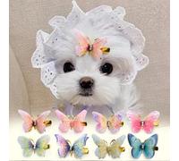 cuhair Lot de 8 pinces à cheveux pour petit chien, nœud papillon doré punk pour petit chien, yorkshire, chien maltais, chien en peluche