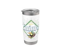 Cuiaba Mato Grosso Brésil Rétro Toucan Vintage Souvenir Gobelet isotherme en acier inoxydable double paroi