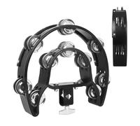 CuiCanfla Kit de percussion, tambourin, tambour à main, double rangée de cymbalettes en forme de croissant de lune, cloche multifonctionnelle, hochet, cloches à double rangée en vrac
